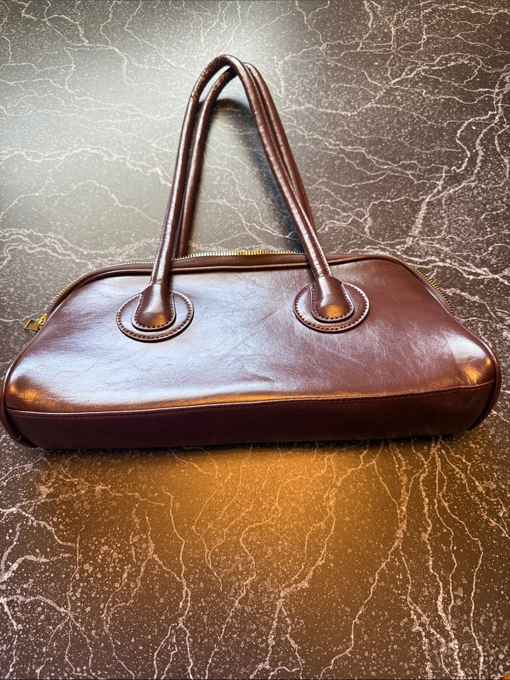 Classic Brown Leather Shoulder Bag